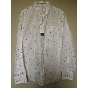 NWT Banana Republic Button Down Shirt Luxe Poplin Ski Swimming Diving Size L